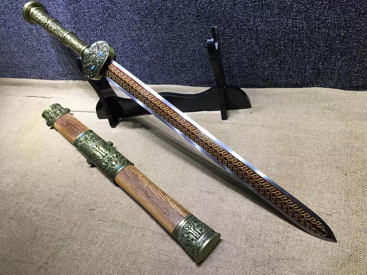 Fengyun jian,High manganese steel blade,Rosewood scabbard,Alloy fitting — alternate angle view 5