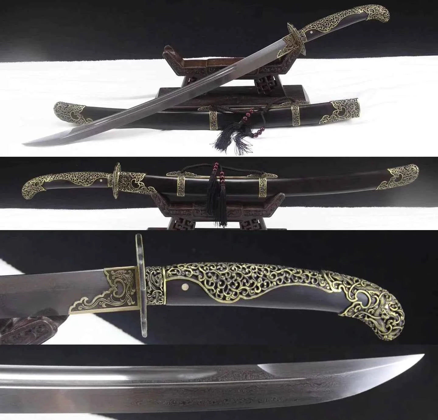 Baodao - Shengzu 1060 — 1060 Carbon Steel Damascus Sword by DRACBLADE