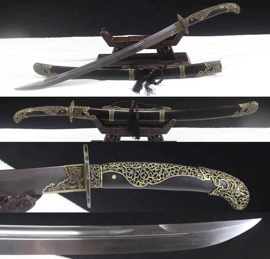 Baodao - Shengzu 1060 — 1060 Carbon Steel Damascus Sword by DRACBLADE
