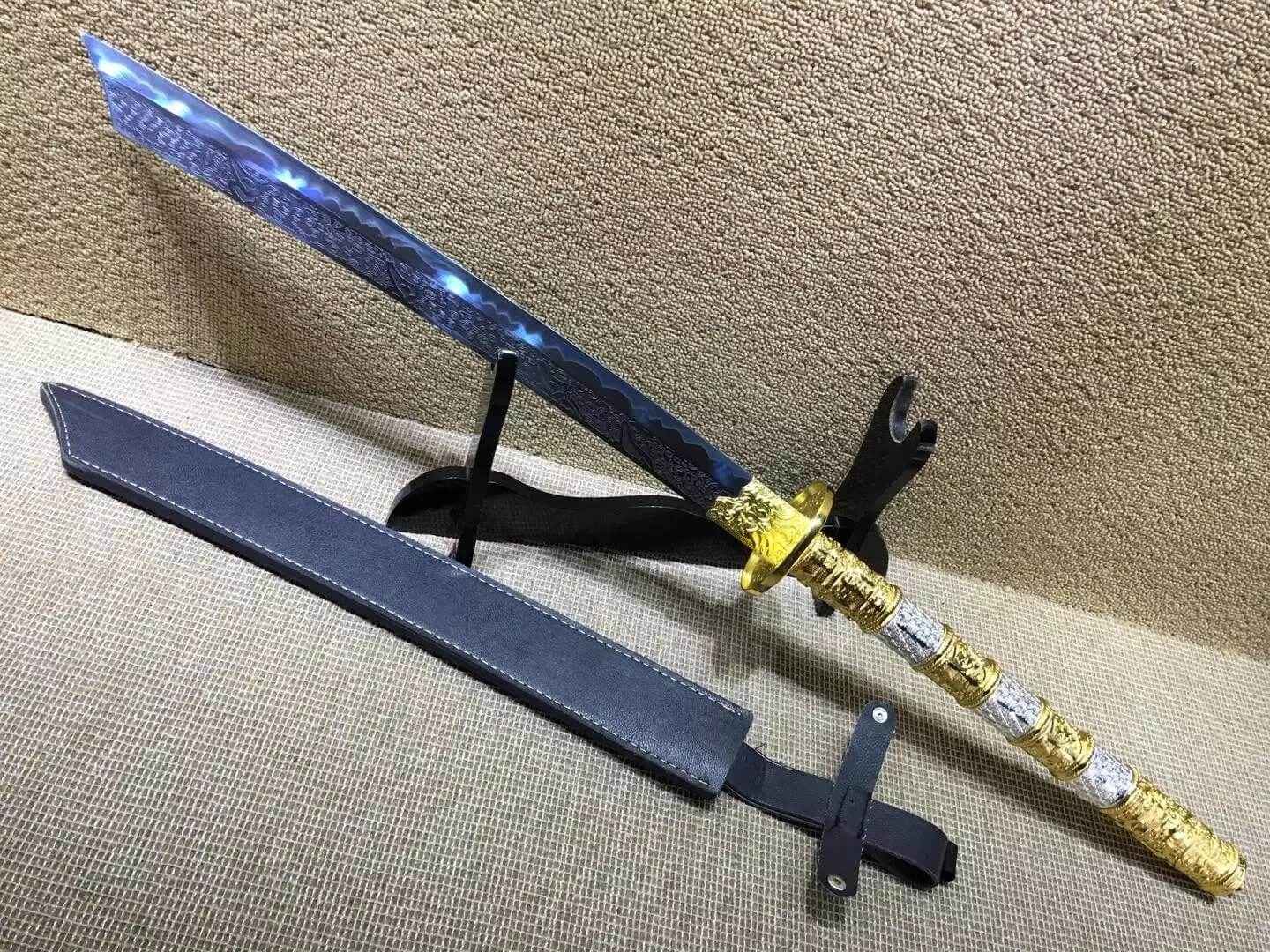 Kangxi baodao,High carbon steel blue blade,Alloy fitting — High Carbon Steel Chinese Sword by DRACBLADE