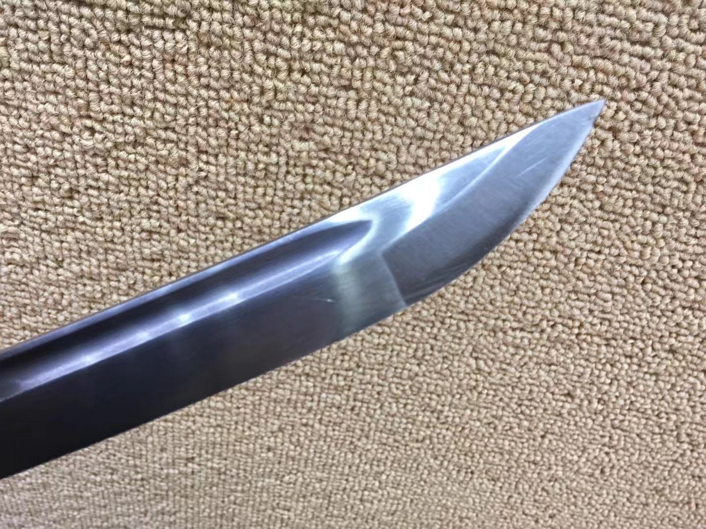 Katana(Copper fitted,Medium carbon steel,Black scabbard)Full tang,Length 40" — alternate angle view 5
