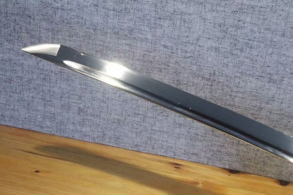 Tachi,Spring steel blade,Rosewood scabbard,Alloy fitting,Full tang — scabbard / saya detail
