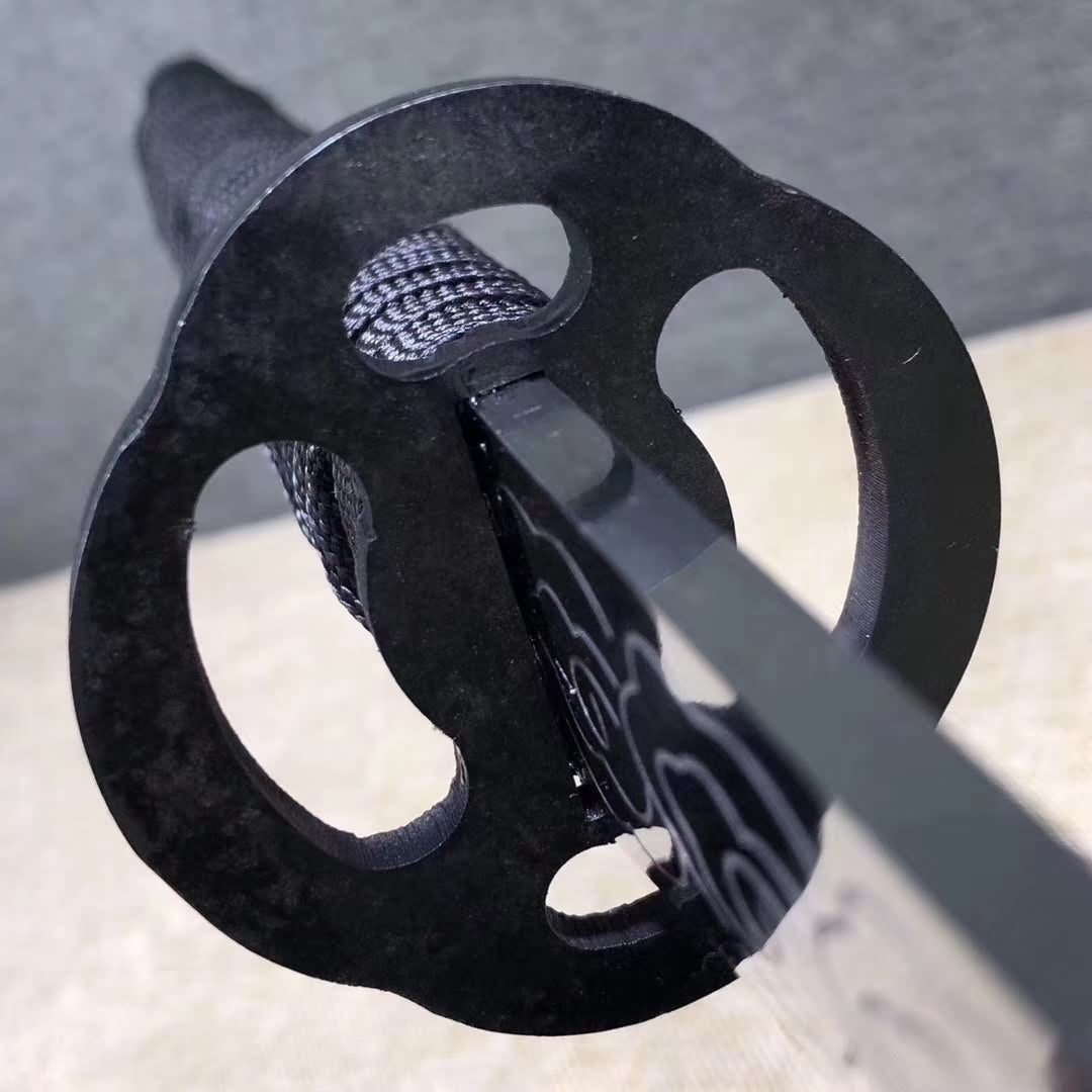 Ninja sword,Handmade High carbon steel etch blade,Full tang — scabbard / saya detail