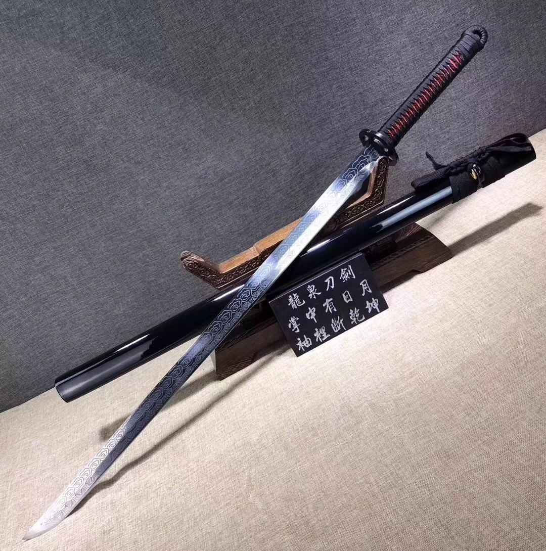 Ninja sword,Handmade High carbon steel etch blade,Full tang — High Carbon Steel Chinese Sword by DRACBLADE
