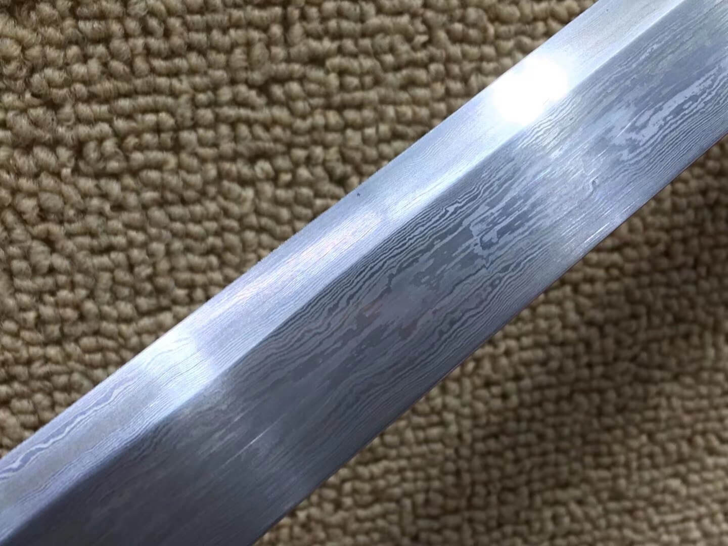 Dagger,Forged Damascus steel bade,Ebony scabbard,Length 20" — scabbard / saya detail