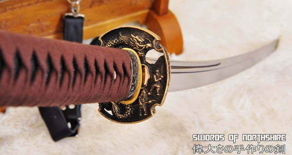 Katana - Yamagata Masakage 1095 — handle and fittings close-up