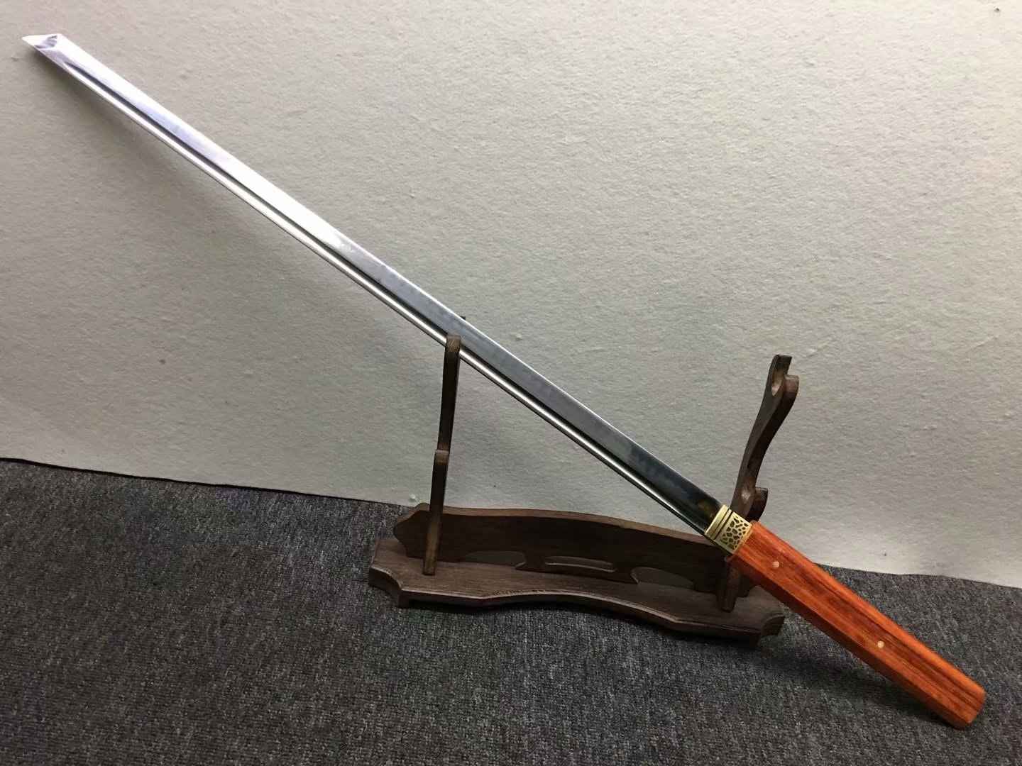 Katana,High carbon steel burn blade,Redwood,Full tang — High Carbon Steel Chinese Sword by DRACBLADE