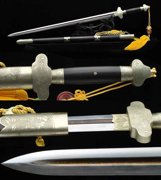 Jian - Wei Wen 1060 — 1060 Carbon Steel Damascus Sword by DRACBLADE