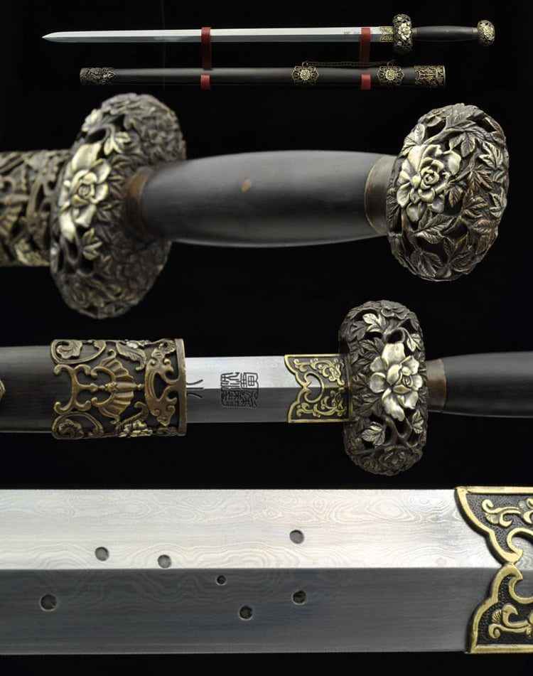 Jian - Wang Wenshao 1060 — 1060 Carbon Steel Damascus Sword by DRACBLADE