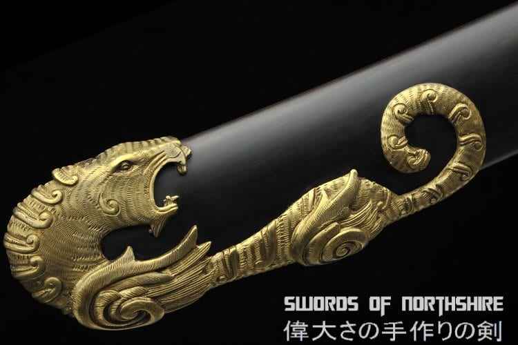 Tiger's Embrace Dao Sword Artwork of Master Shen Zhou of Shen Guanglong — blade and hamon detail