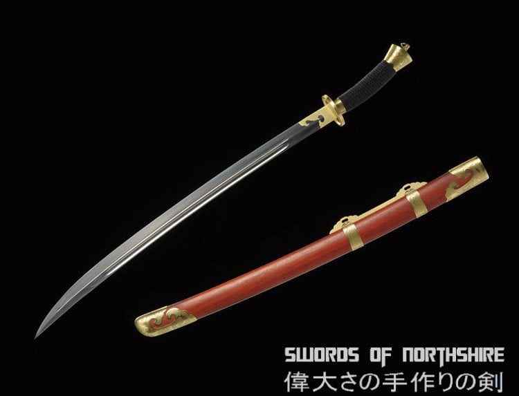 Traditional Chinese Sword Folded Steel Blade Kung Fu Martial Arts Wushu Classic Tai Chi Dao — handle and fittings close-up