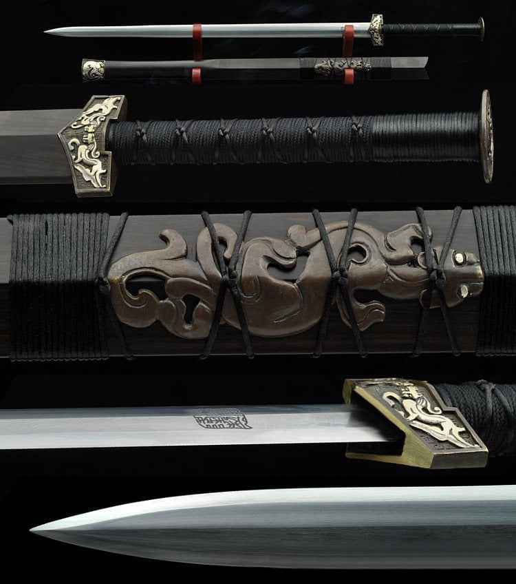 Han Jian - Ban Chao 1060 — 1060 Carbon Steel Damascus Sword by DRACBLADE