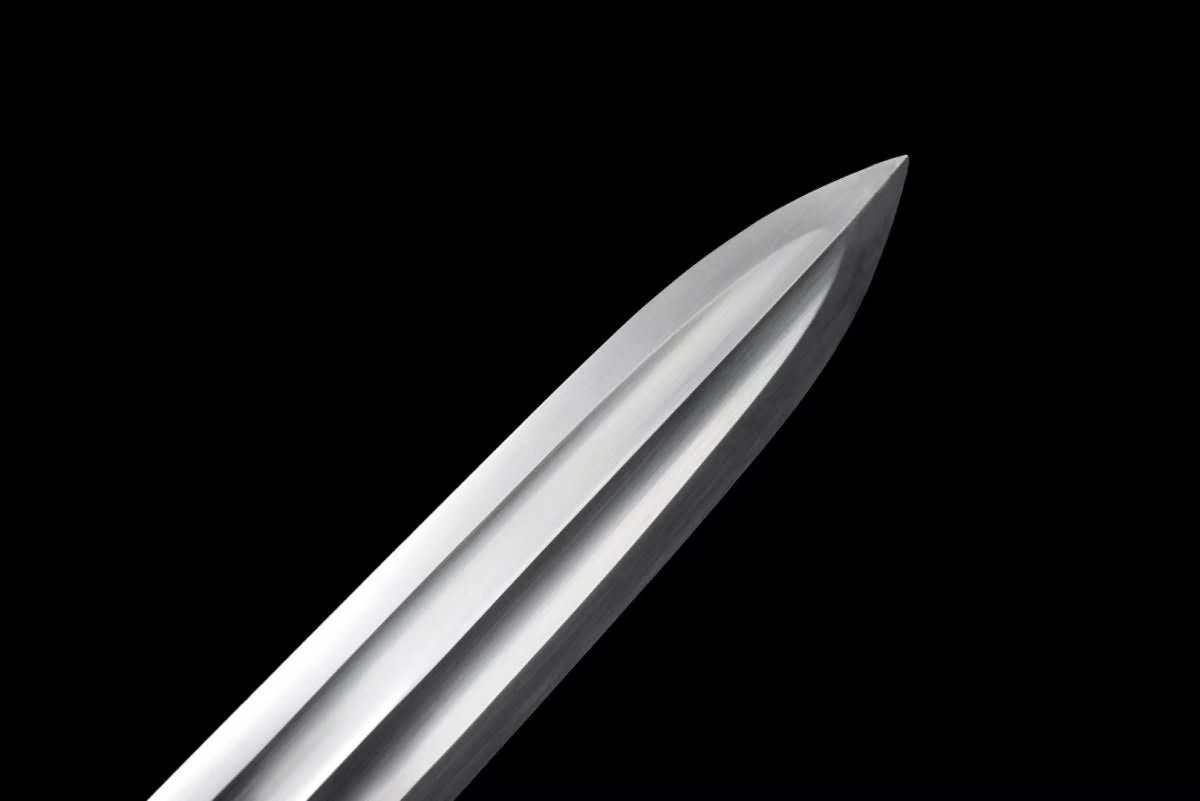Monk sword,Handmade(Spring steel blade,Brass)Sharp,Full tang — handle and fittings close-up
