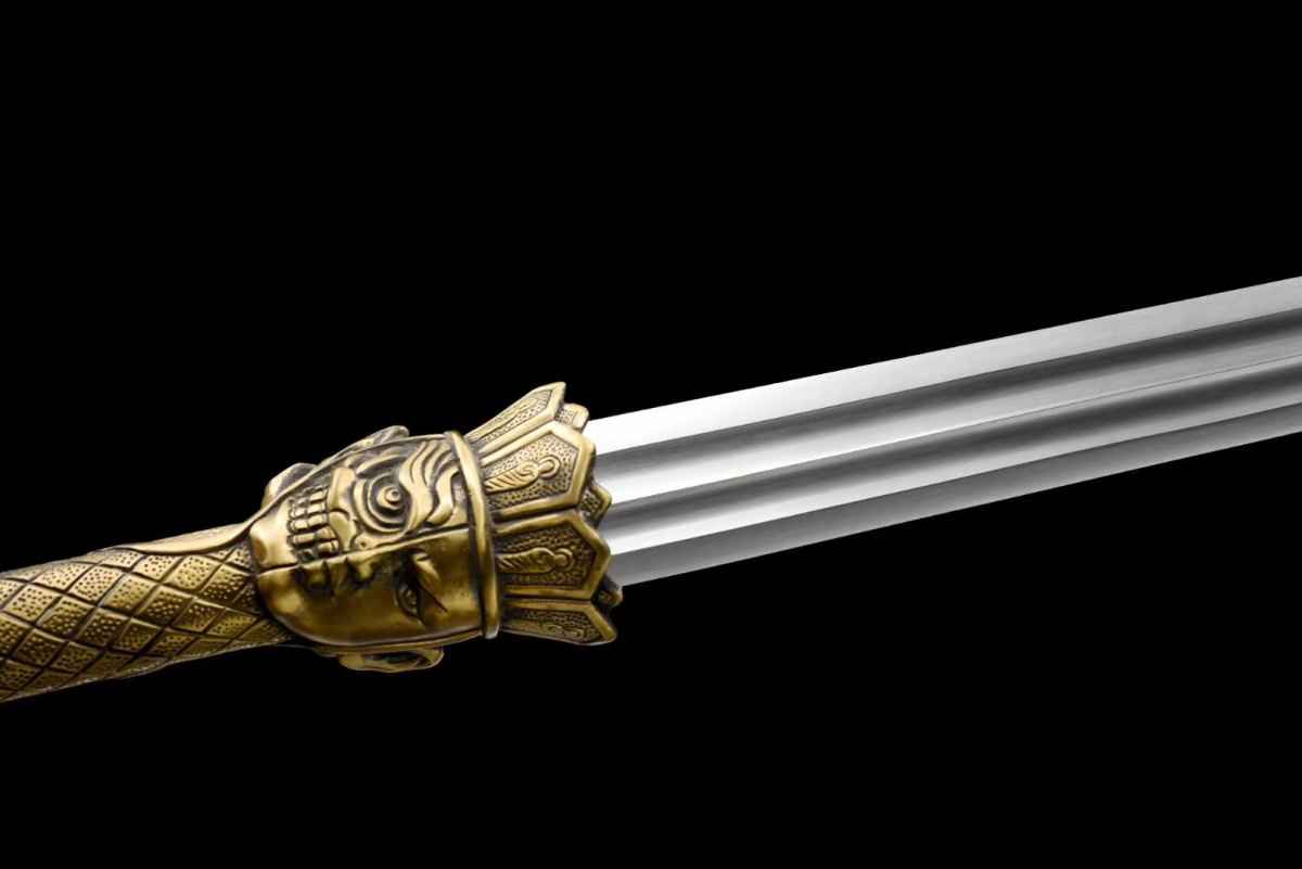 Monk sword,Handmade(Spring steel blade,Brass)Sharp,Full tang — scabbard / saya detail