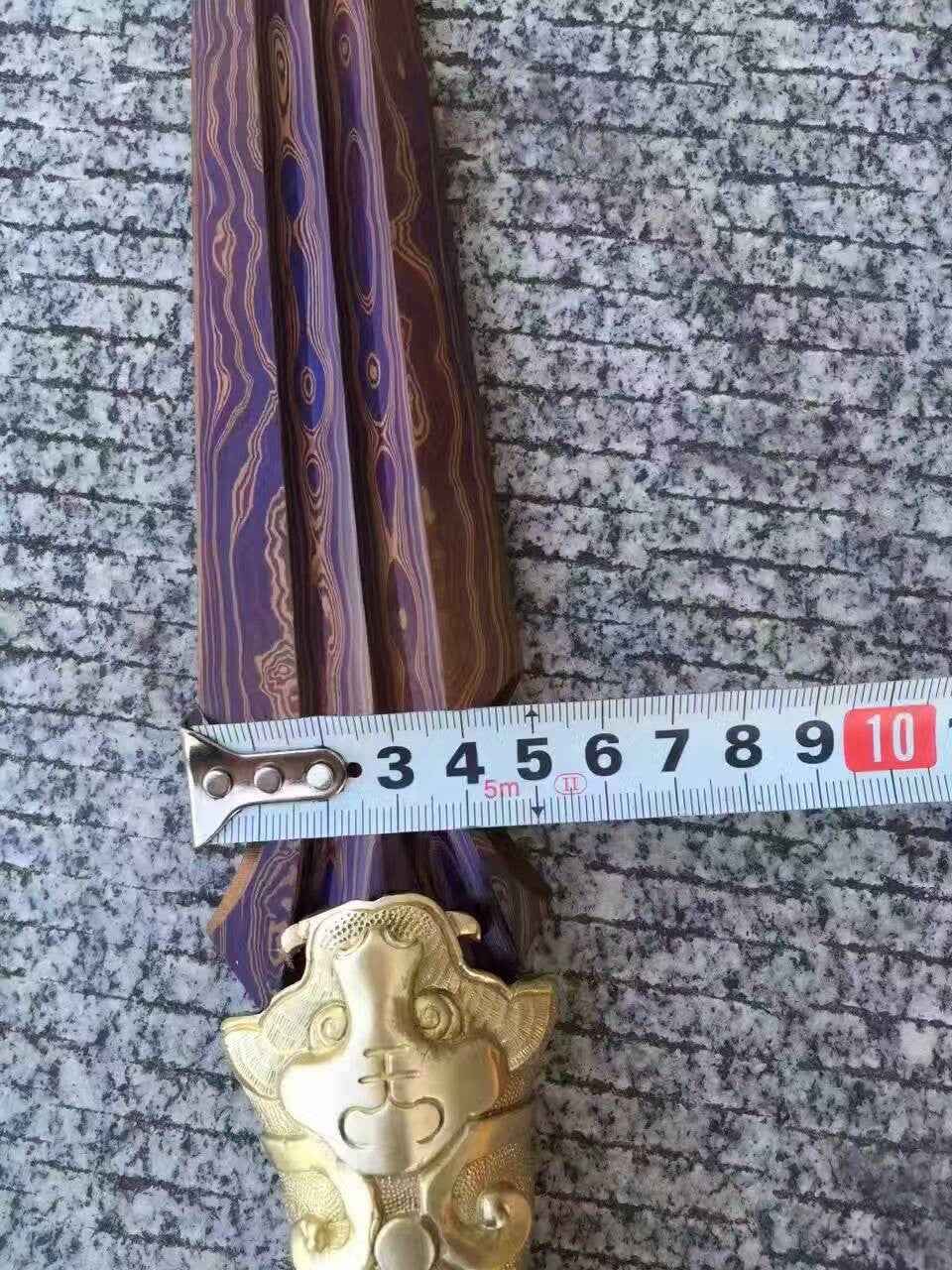 Tiger spear,Folded steel Spearhead,stainless steel rod,Brass fittings — scabbard / saya detail