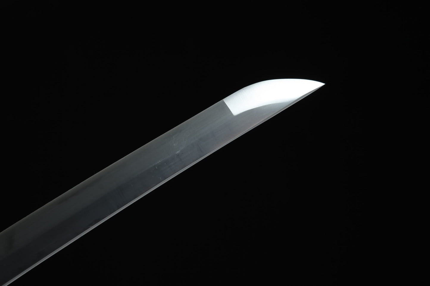 Japanese Tachi Sword – T10 Steel Blade with Ebony Wood Scabbard & Silver Wrap Handle — scabbard / saya detail