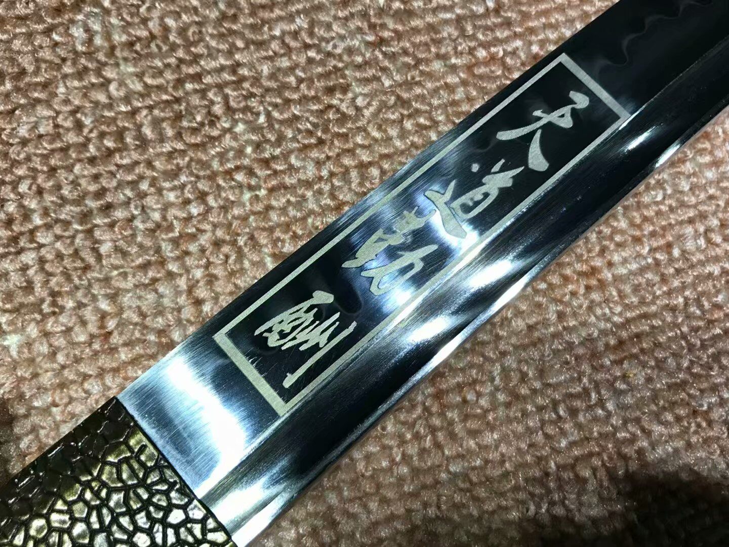Tang dao,Handmade High carbon steel burn blade,Alloy — scabbard / saya detail