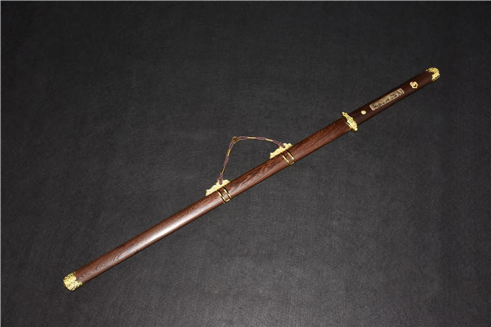 Tang jian sword,High carbon steel etch blade,Rosewood — alternate angle view 5