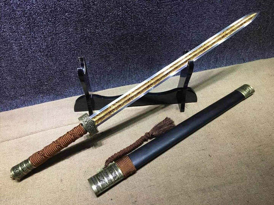 Wolong sword,High manganese steel blade,Black scabbard,Alloy fitting — High Manganese Steel Samurai Sword by DRACBLADE