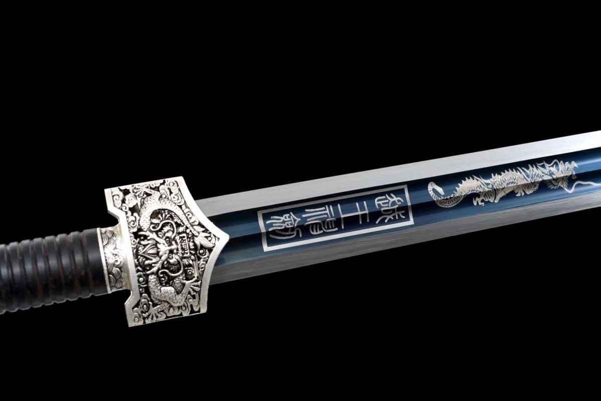 Yuewang Jian,Forged High carbon steel blue blade — scabbard / saya detail